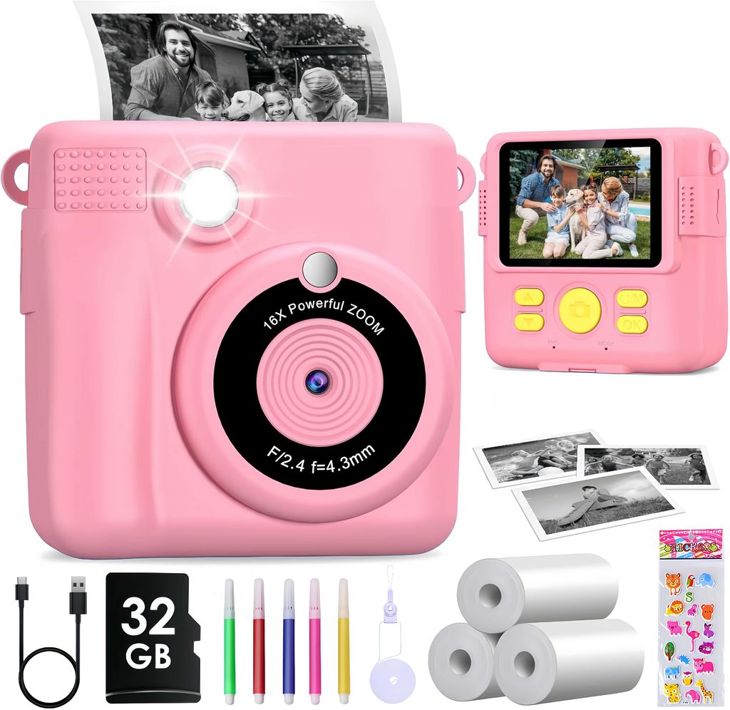 Kinderkamera, Sofortbildkamera Kinder, 1080P 2,4 Zoll Produktbild 