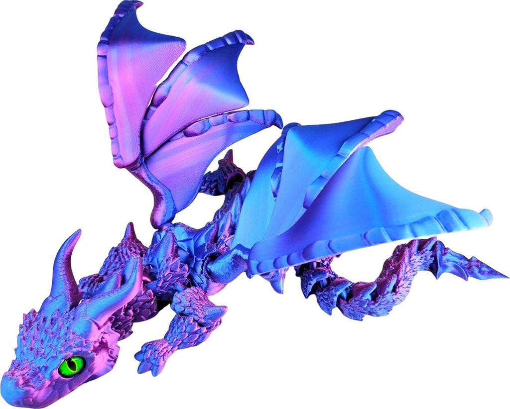 3D-gedrucktes Drachenornament, beweglicher Drache mit Flügeln, flexibler Drache, Schreibtisch-Haustier, Stressabbau-Spielzeug für Erwachsene, Hei...