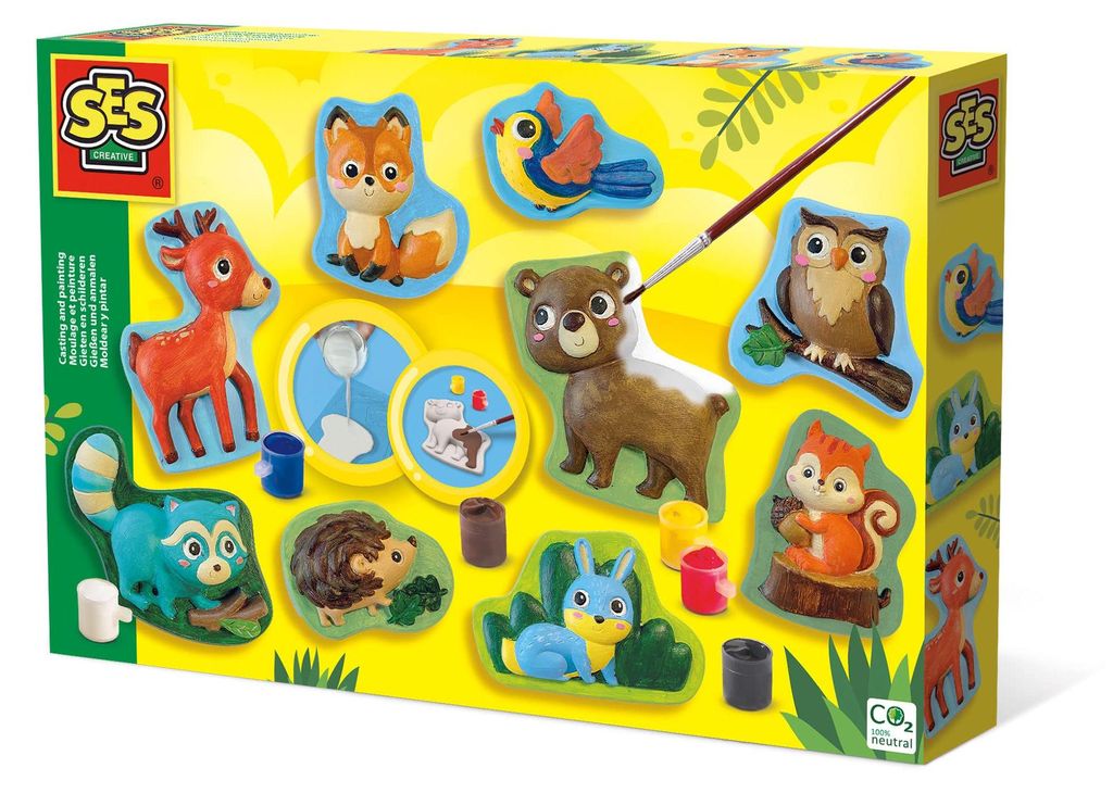 SES Creative Gießen und anmalen - Waldtiere, Guss-/Mal-Set Produktbild 