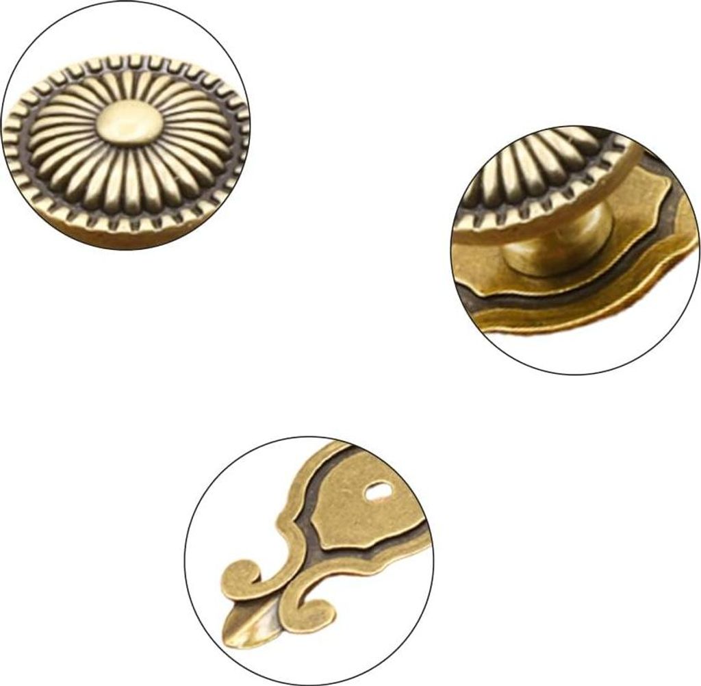 5 Stück Möbelknöpfe - Vintage Schubladengriffe - Antiker Schrankknopf mit Schrauben für Schublade und Schrank