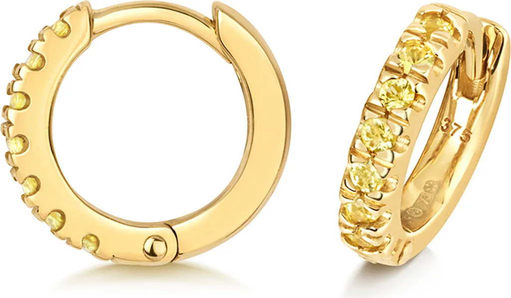 Clip d'oreille Or 375 Saphir Jaune 11mm : Éclat Solaire et Finesse