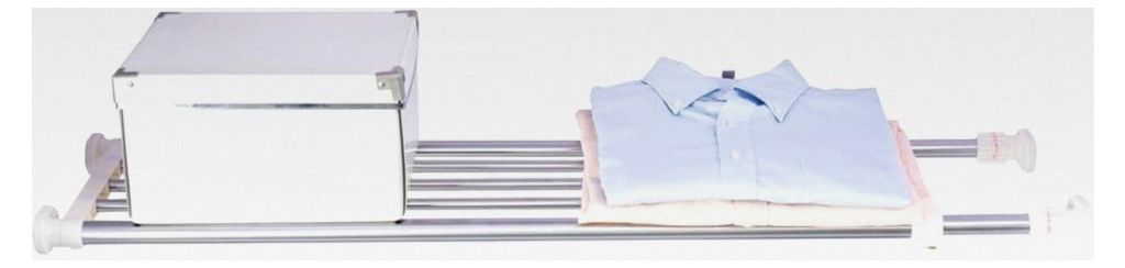 Erweiterbarer Kleiderschrank für die Aufbewahrung von Kleidung, Teleskop-Kleiderstangen und Regaltrenner für Küche, Schlafzimmer und Badezimmer