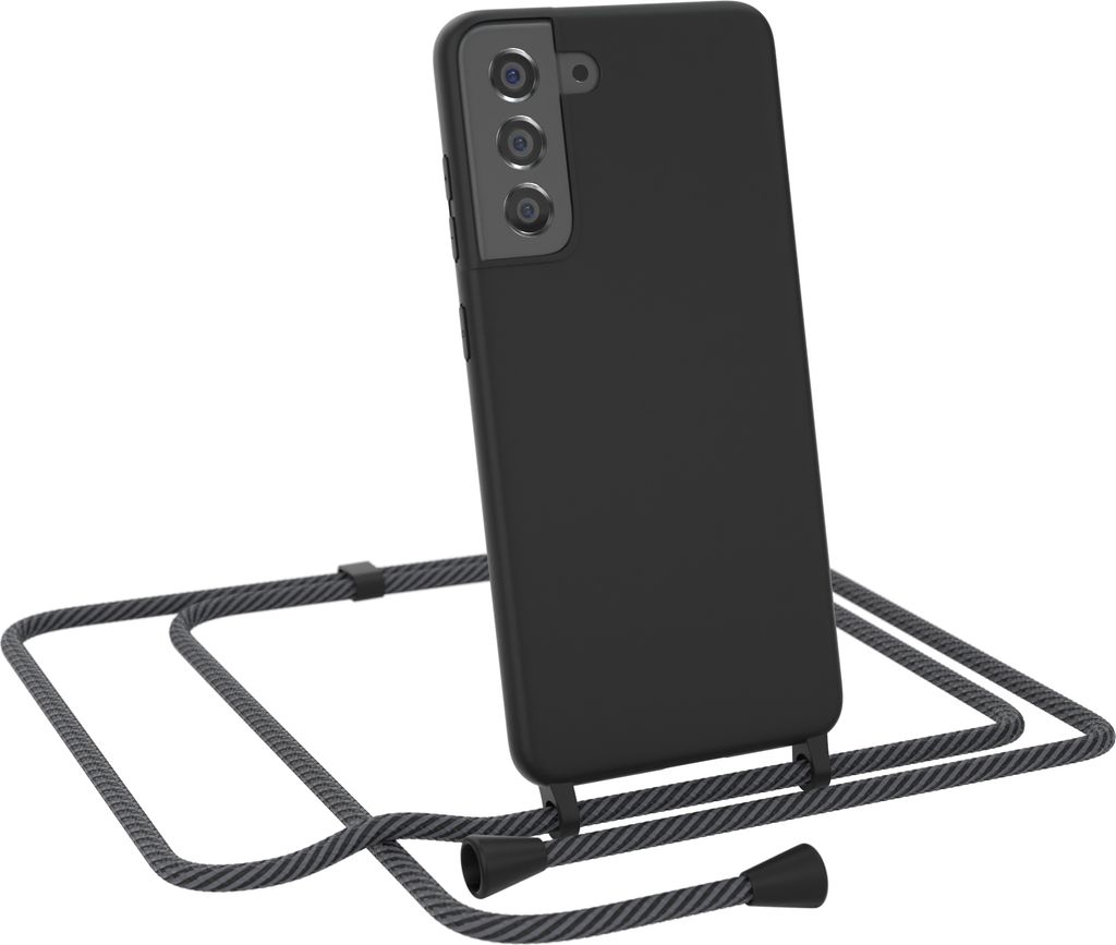 EAZY CASE Handykette kompatibel mit Samsung Galaxy S21 FE 5G Handyhülle zum Umhängen, Silikon Hülle mit Band, Schutzhülle mit Ersatzkordel, Sty...