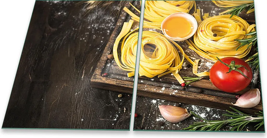 2 Piastre Coprifornelli Vetro 40x52 cm Pasta Giallo - Protezione Cucina