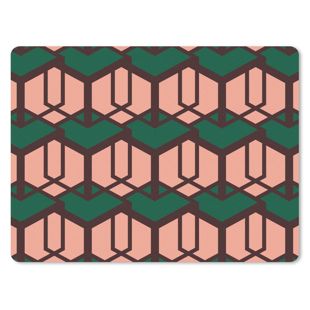 MuchoWow Mauspad Mousepad Würfel - Muster - 3D 40x30 cm - Mousepads - Maus Mat - Pad - Mausunterlage - Anti Rutsch