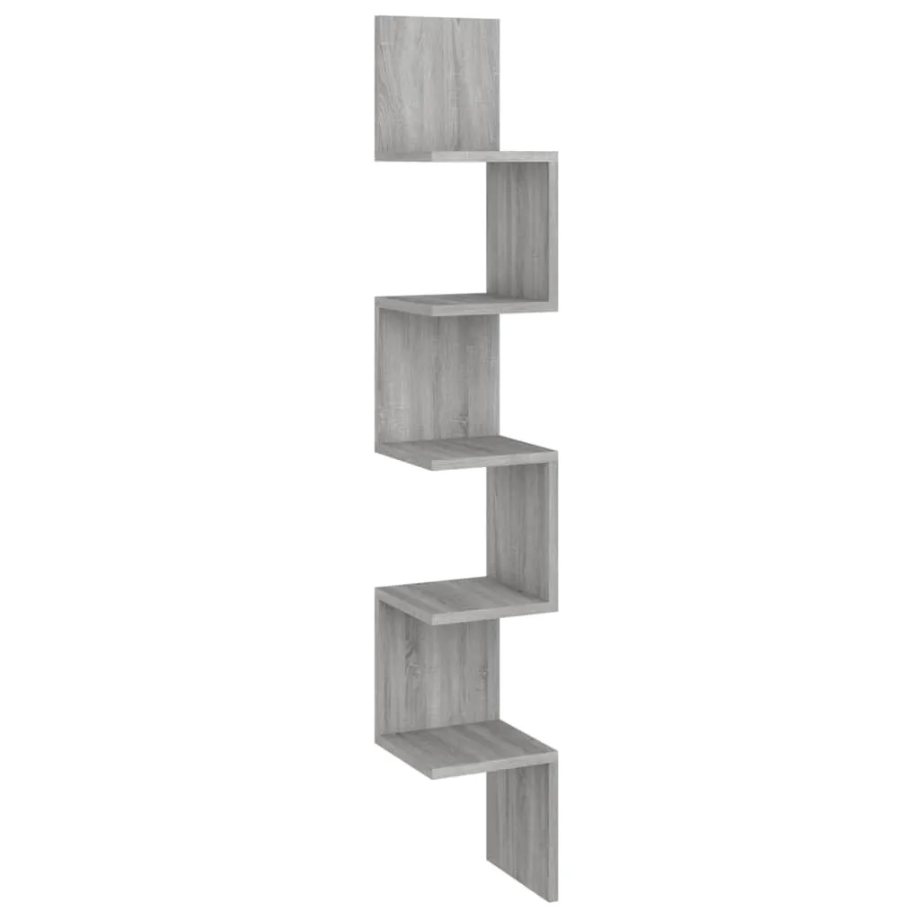 Meuble de rangement d'angle gris Sonoma 20x20x127,5 cm pour salon