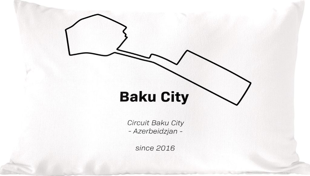 MuchoWow Zierkissen Sofakissen Wohnzimmer Dekokissen 50x30 cm Formel 1 - Baku - Rennstrecke - Wohnzimmerdekoration - Polster mit Photo