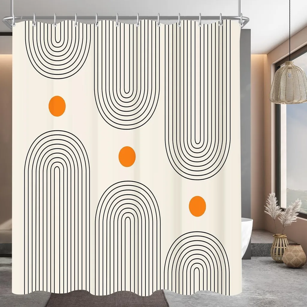 Rideau de douche anti-moisissure 200x200 cm en tissu imperméable épais