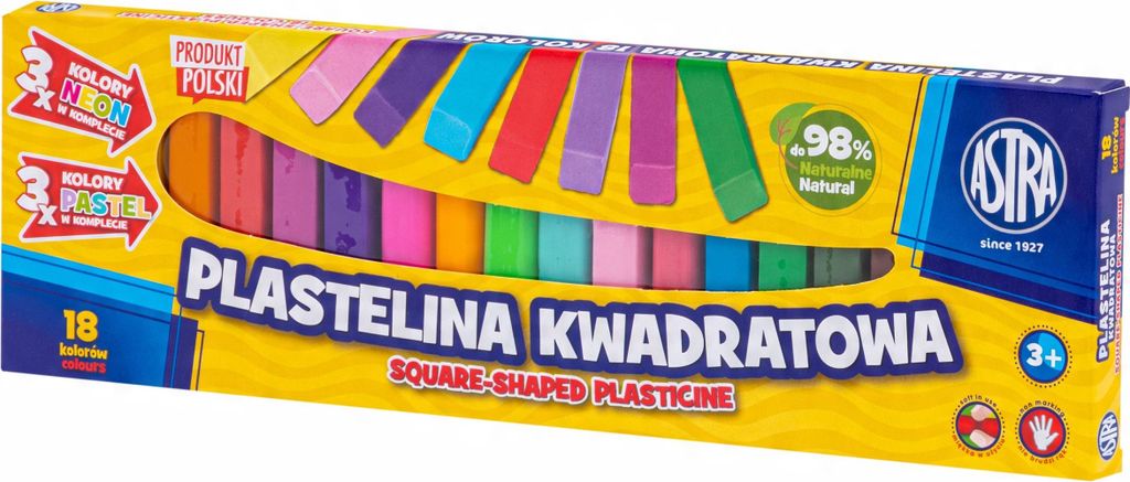 Plastilina quadrata 18 colori NEON PASTEL Astra Immagine del prodotto 