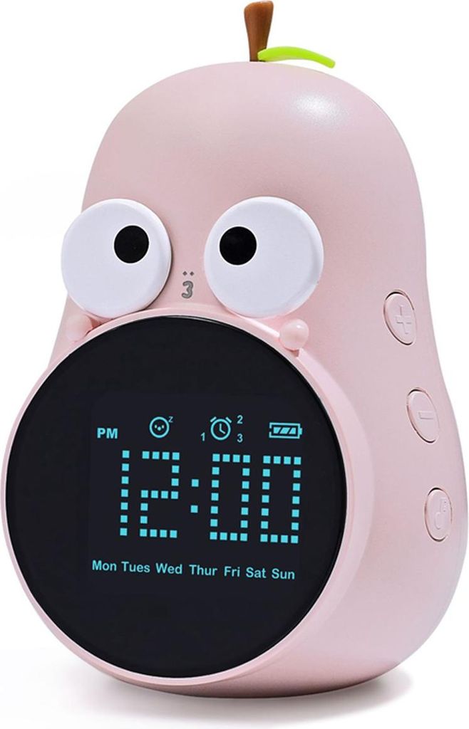 Birnenförmiger Kinderwecker mit Schlummerfunktion, wiederaufladbarer Premium-Digitalwecker mit dreifachem Alarm für das Kinderzimmer zum Aufwache...