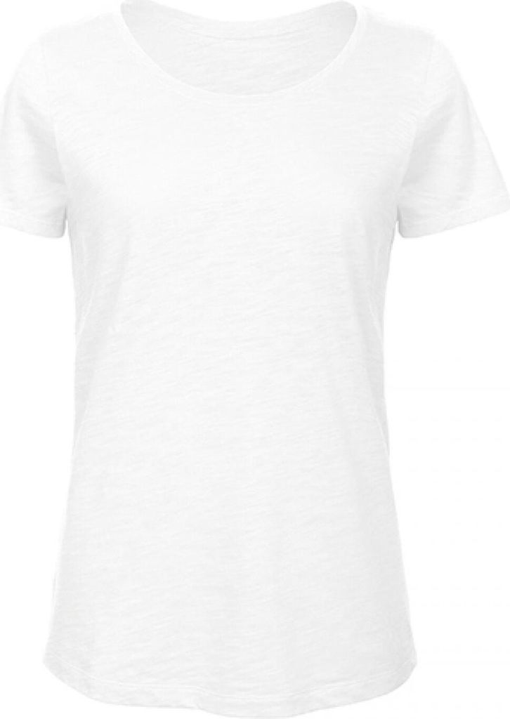 B&C TW047 | Damen T-Shirt / 100% SLUB Organic Baumwolle TEE mit Rundhals - Farbe: Chic Pure White - Größe: S