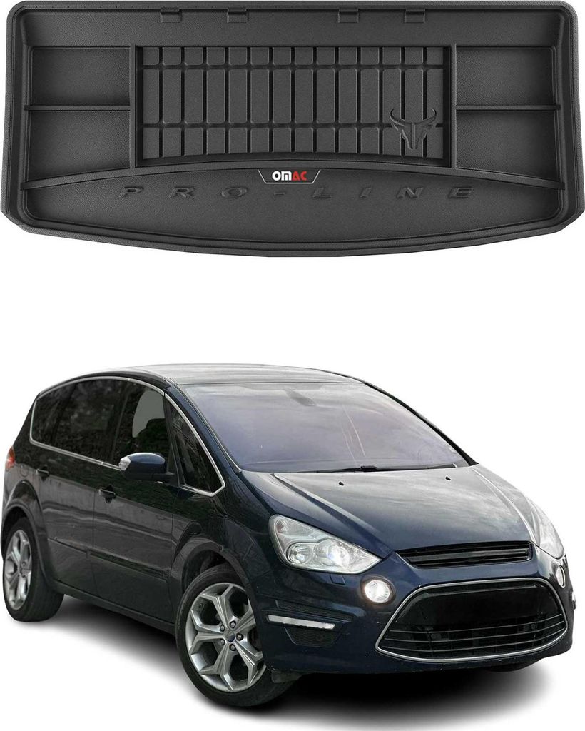 OMAC Gummi Kofferraumwanne für Ford S-Max 2006-2014 7-sitz TPE Laderaumwanne