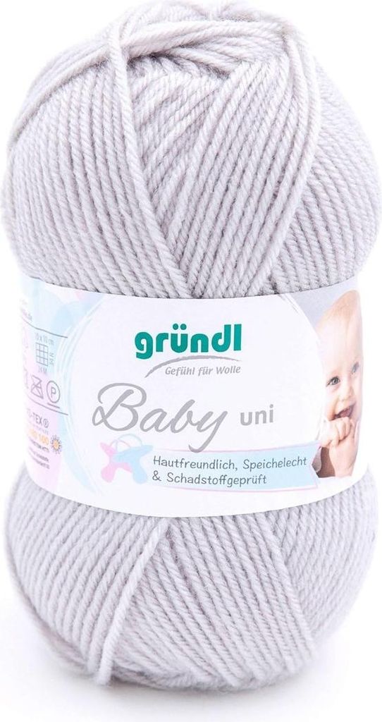 Gründl Babywolle uni,1x50 gr,70% Polyacryl/30% Polyamid pflegeleicht und kuschelweich 09