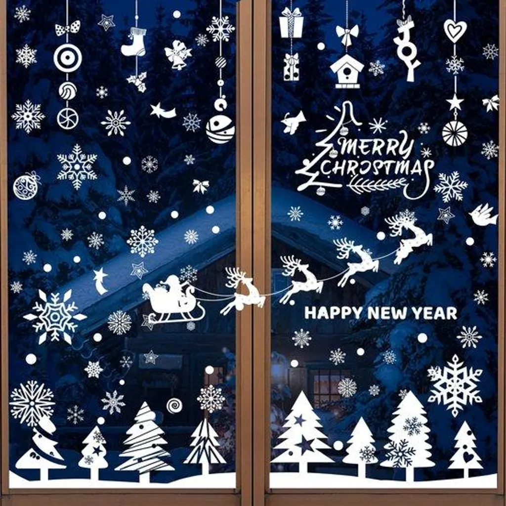 Feuilles décoratives hivernales lot de 179 pièces pour vitres et fenêtres