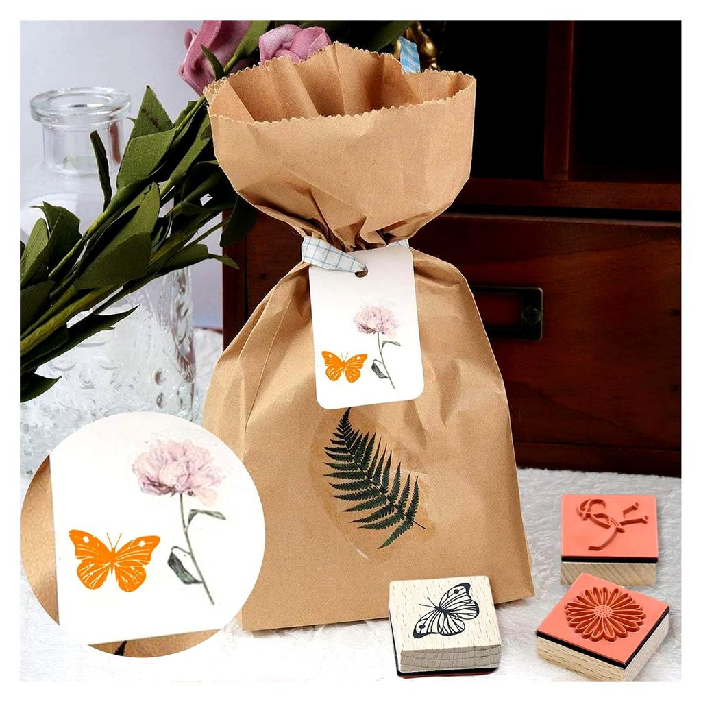 Holzstempelset, 9 Stück, Prägestempel für DIY Kunst und Basteltagebücher, Scrapbooking