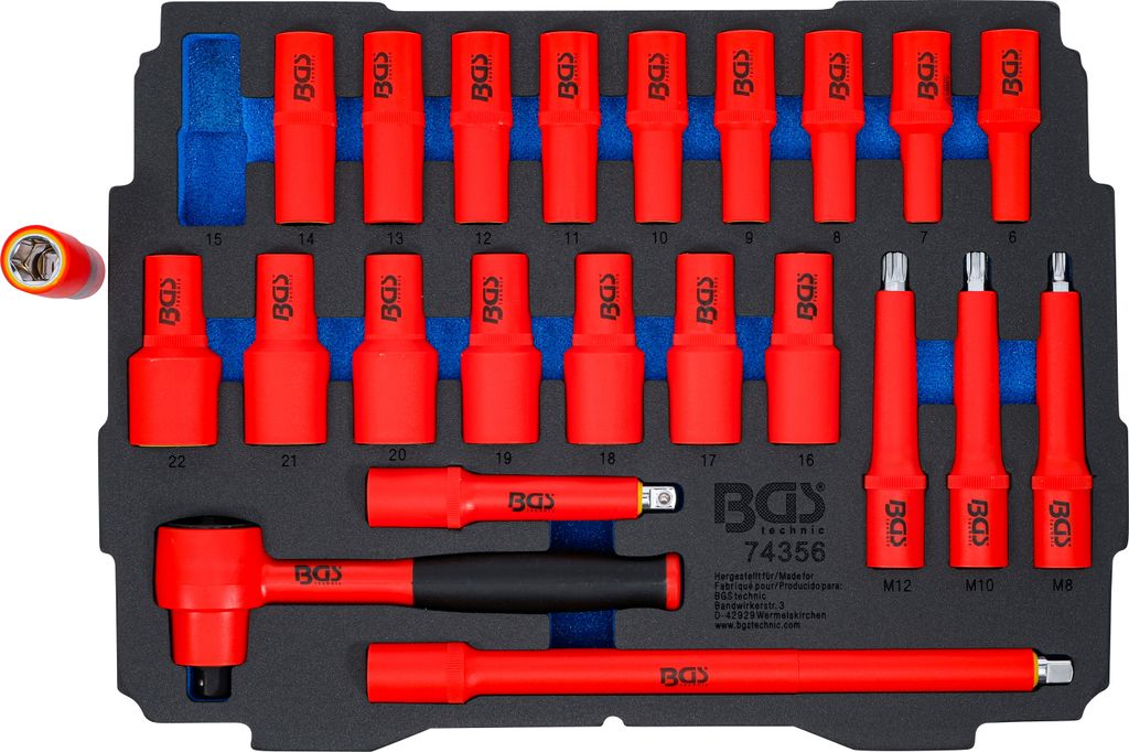 BGS 74356 Schaumeinlage für Art. BOXSYS1 & 2: VDE Werkzeugsatz, 23-tlg.
