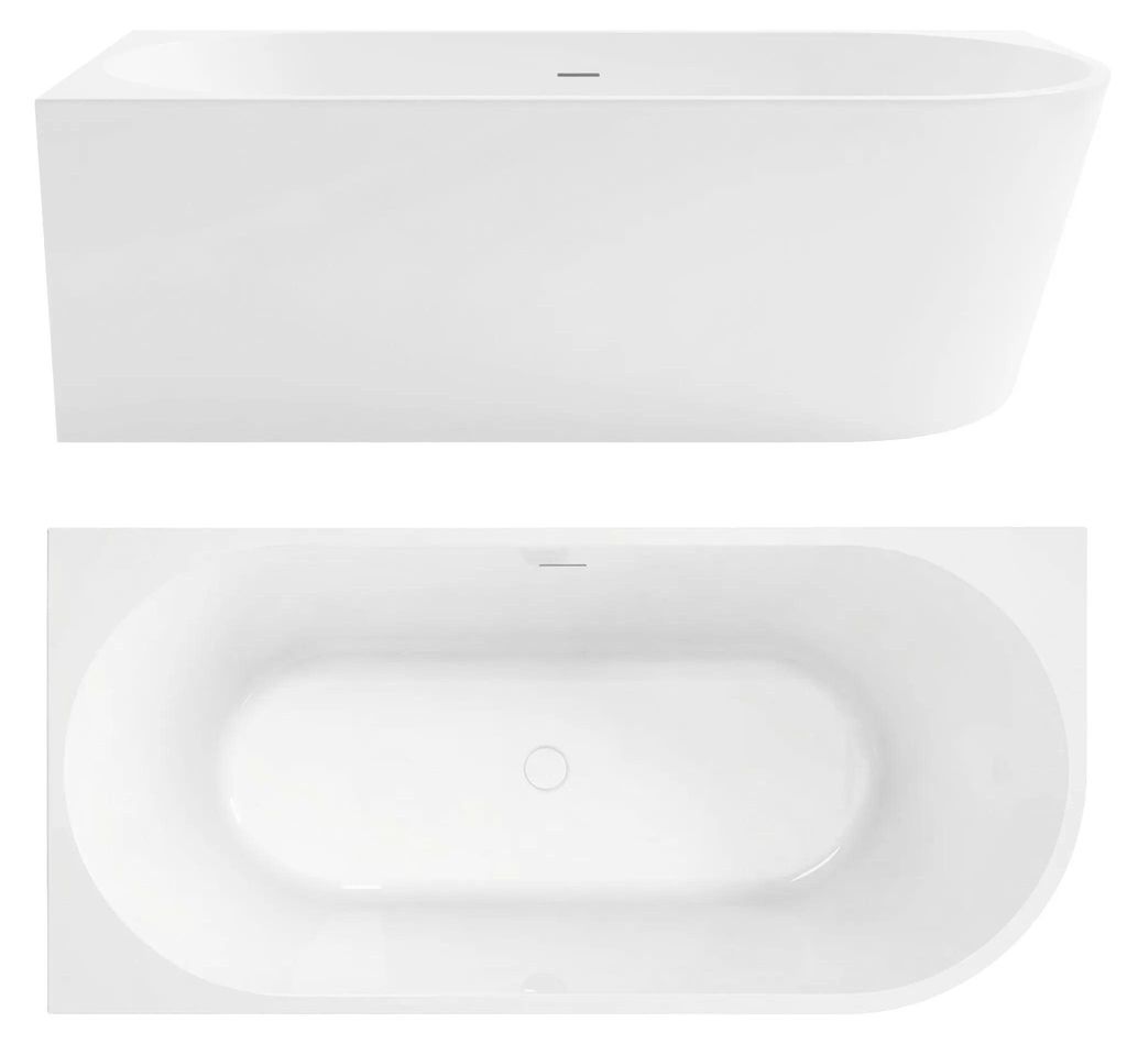 Eckbadewanne Rea Bellanto 170 Links Mit Gebürsteter Goldsteckerkappe Weiß