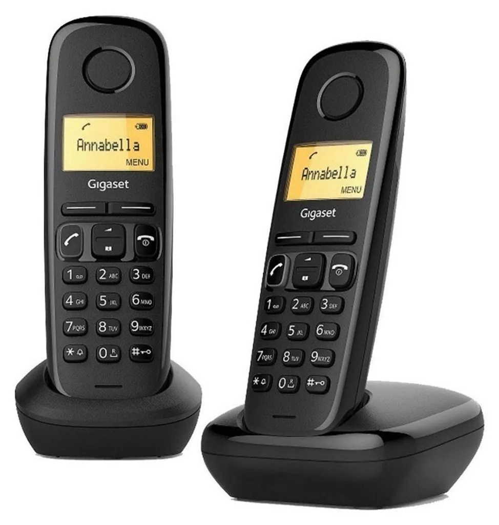 Téléphone sans fil Gigaset A270 DUO DECT avec deux combinés noirs