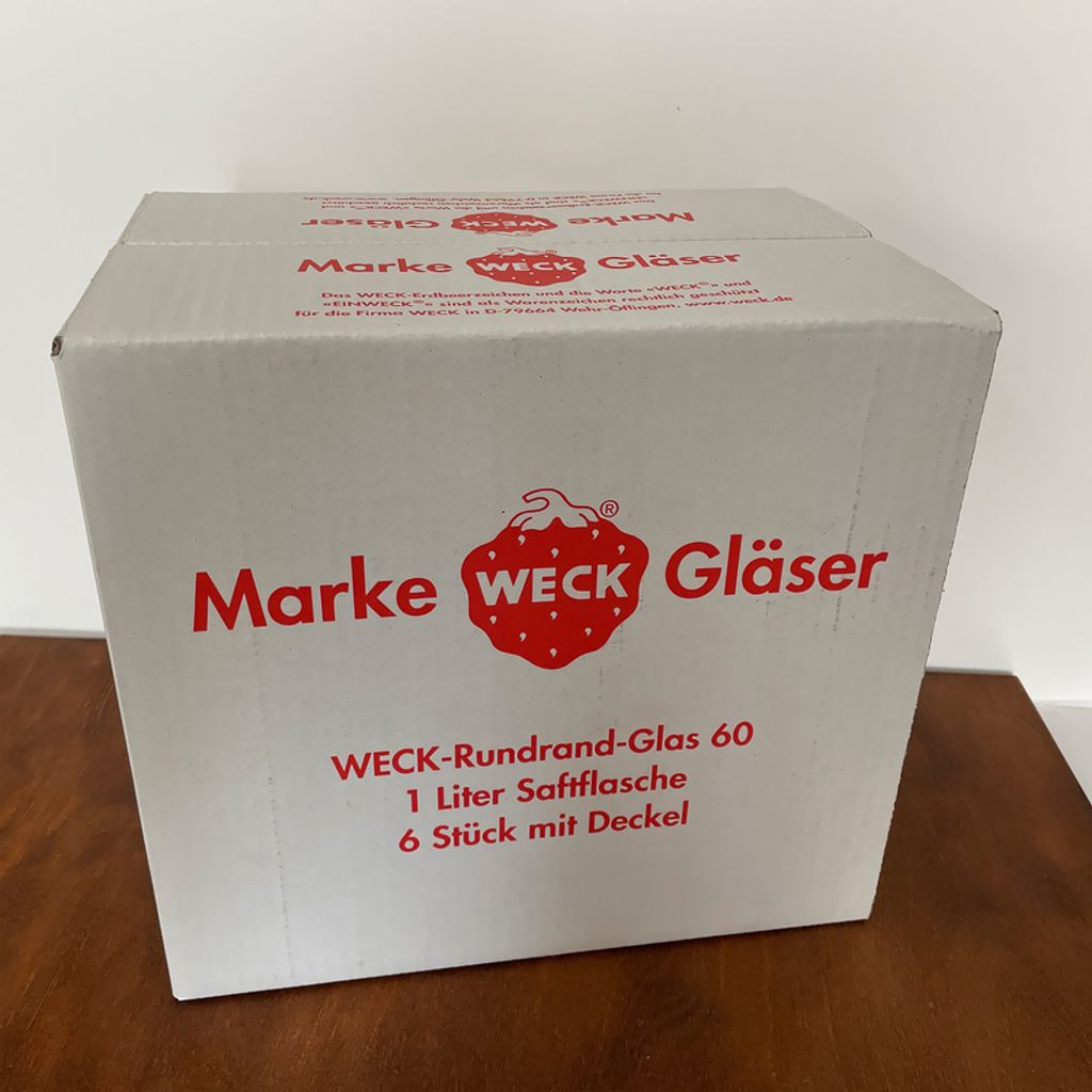 6x Weck Glas Flasche mit Deckel Bottle 1000 ml / 1 l