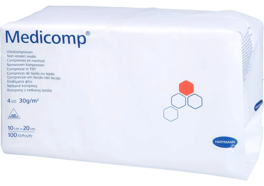 Compresse non tissée 10x20 cm Medicomp pour soins et pansements 400 pcs - 5