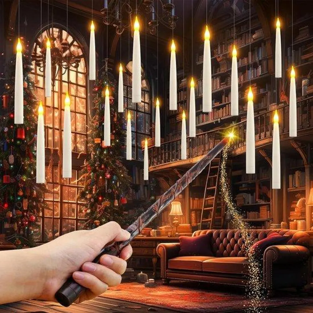 Décoration de Noël 20 bougies LED pour sapin avec télécommande sans fil
