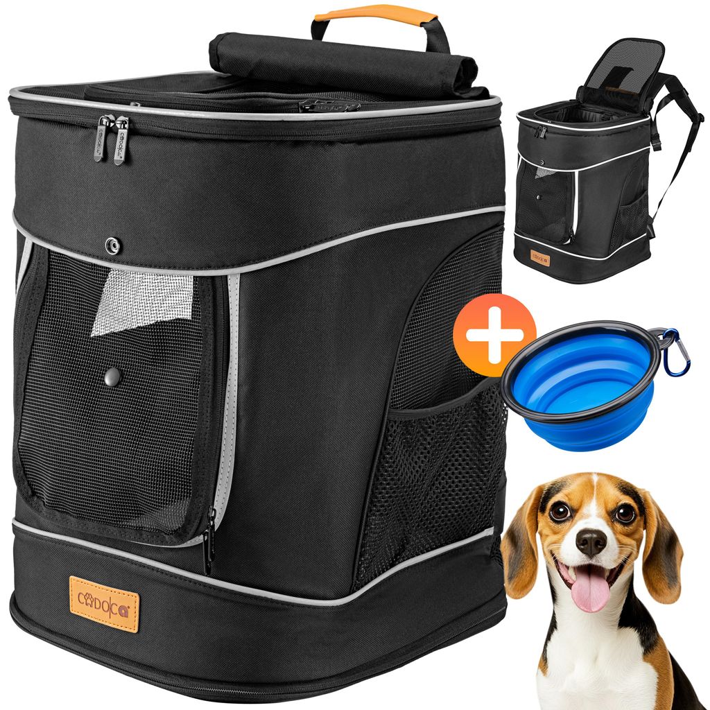 CADOCA® Haustierrucksack bis 12 kg verstellbare Gurte Produktbild 