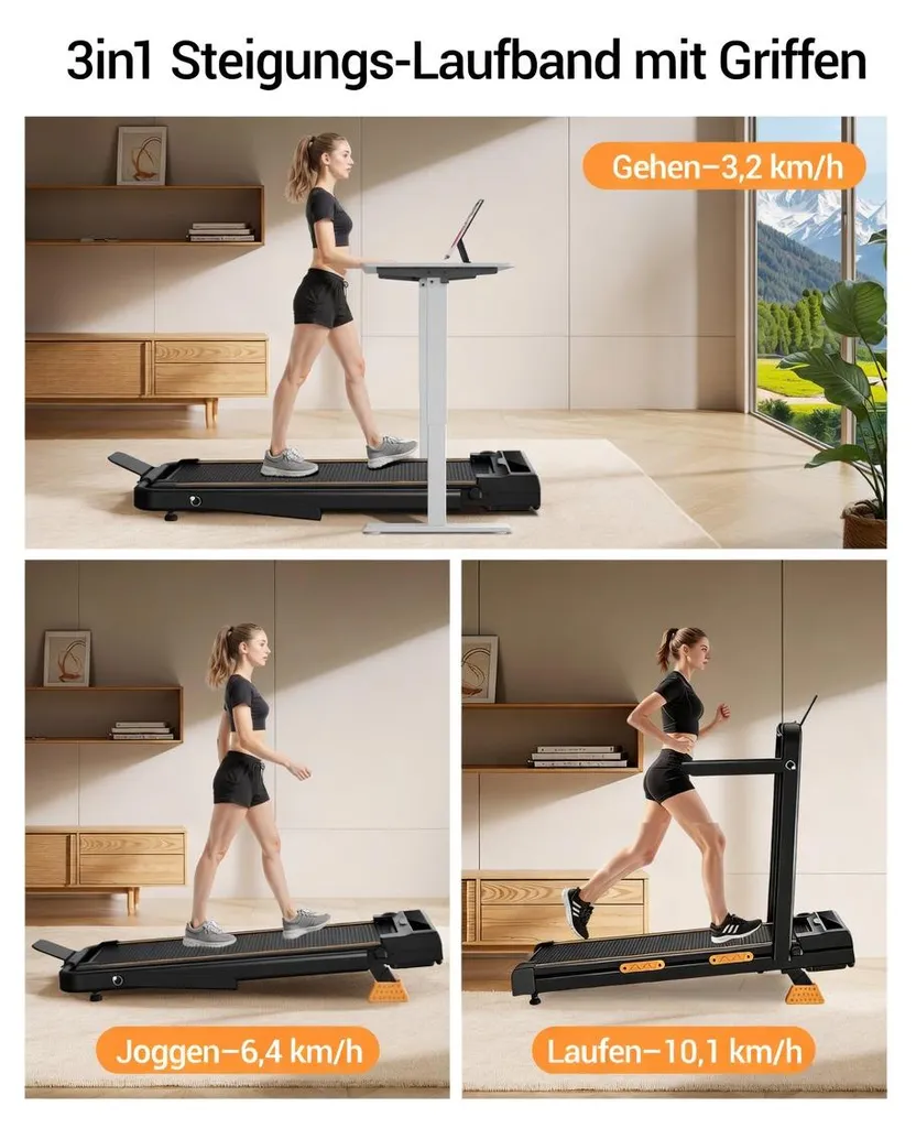 Tapis de course pliable 2,5 CV - 12 programmes et 150 kg de charge - 3