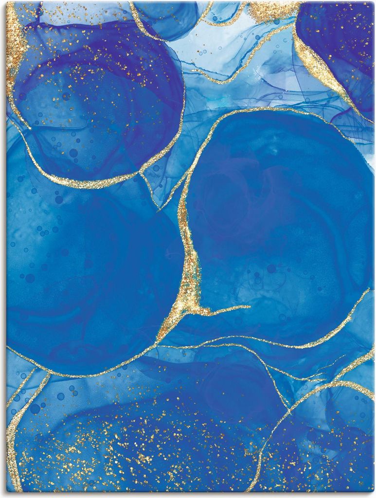 ARTland Leinwandbild Flüssiger Blauer Marmor Größe: 45x60 cm
