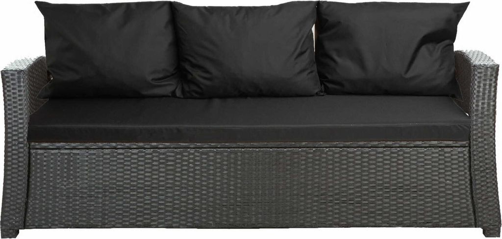 Poduszka na sofę ogrodową czarna, siedzisko 160x60x7 + Zdjęcie produktu 