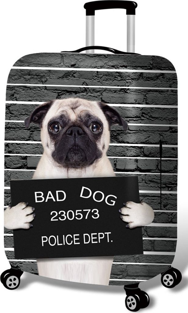 Kofferhülle mit 3D-Druck "BAD DOG" - Größe M - 35-38 cm