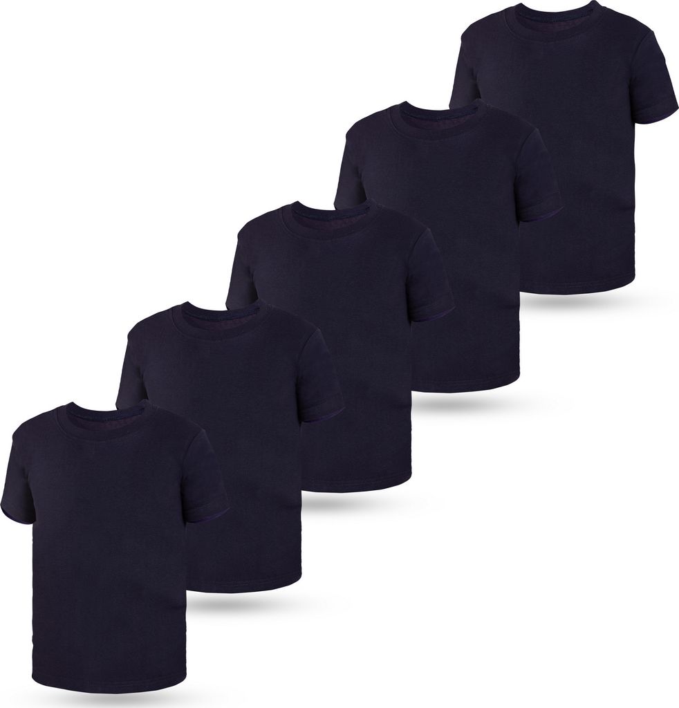 5er Set Jungen & Mädchen Kurzarm Unterhemden - Feinripp - Produktbild 