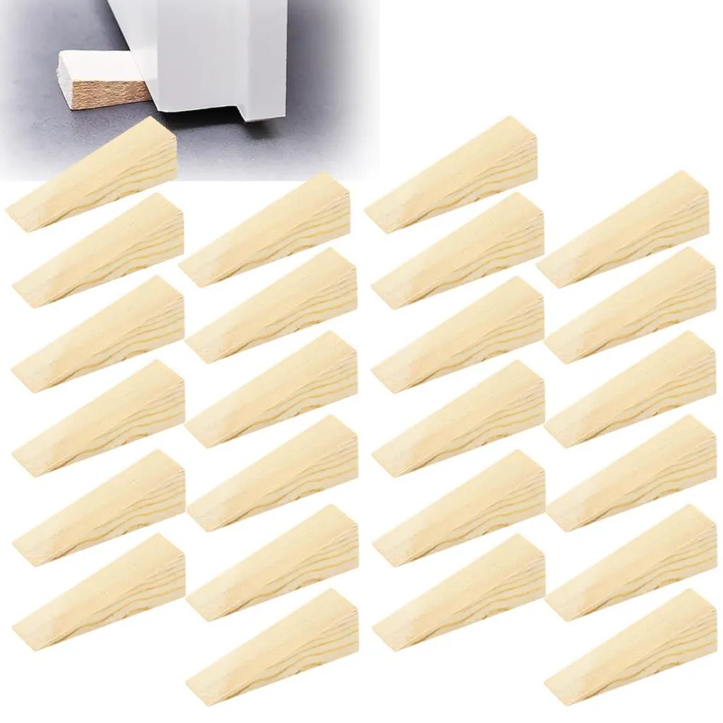 Cale porte bois naturel : lot de 24 butoirs et cales de montage meubles