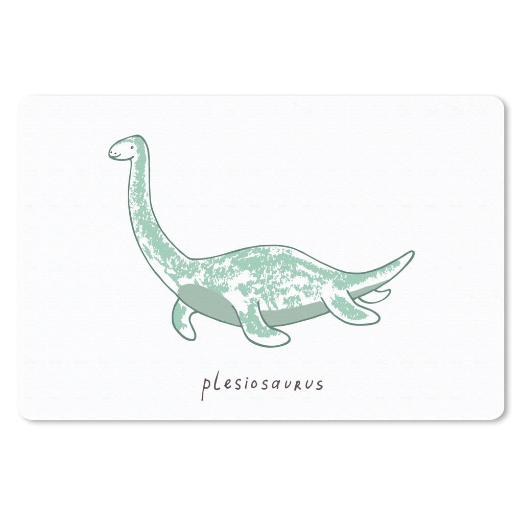 MuchoWow Schreibtischunterlage Kinderzimmer - Plesiosaurier - Dinosaurier - Junge - Mädchen - Kind 60x40 cm - XXL Mauspad - Großes Mauspad