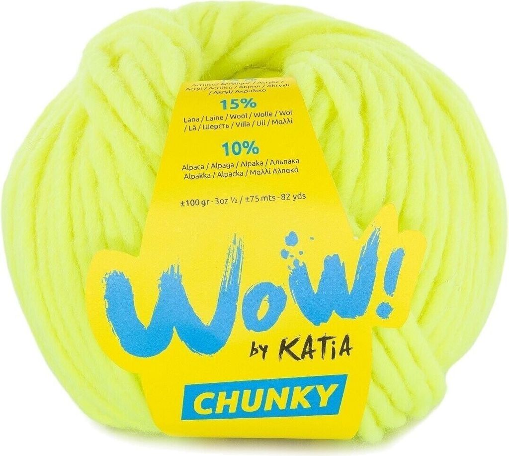 Katia Wow Chunky 72 Luminous Yellow Strickgarn