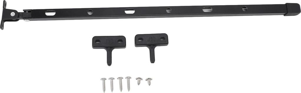 Gewächshaus-Fensterhalterung, stabiles Aluminium-Set für manuellen Dachentlüftungsöffner, Stangen-Set mit 6 Schrauben, 39,9 cm, Schwarz