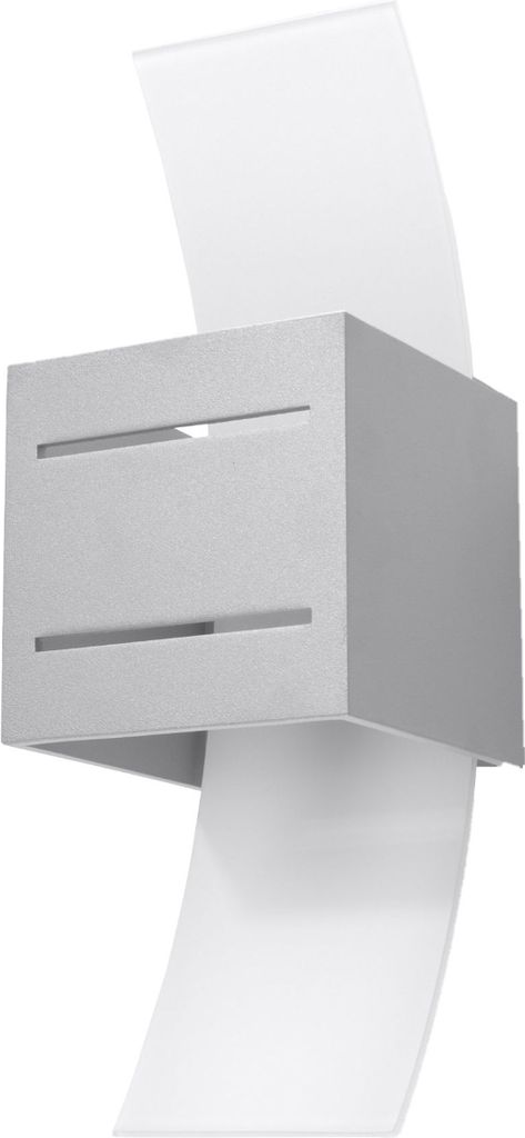Wandleuchte LORETO grau 1xG9 8W Aluminium/Glas 30x12x10cm Sollux Lighting