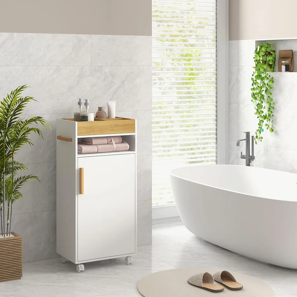 Solution rangement salle de bain : armoire compacte durable coloris blanc - 2