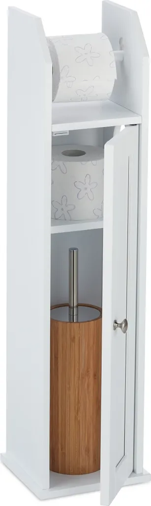 Support Papier Toilette Vertical Relaxdays en Inox Argenté sans Perçage