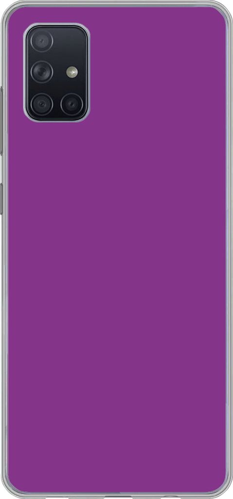 MuchoWow Handyhülle Schutzhülle Hülle für Telefoonhoesje Samsung Galaxy A71 Lila - Farben - Unifarben Silikon Softcase Handy Hülle - Kartenb...