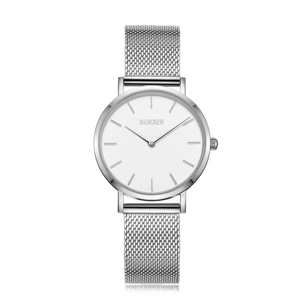 Burker Ruby Jr. Silver - Orologio Professionale Donna 33mm Piatto