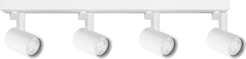 Plafonnier long LYNX blanc 4 spots GU10 en aluminium pour salon