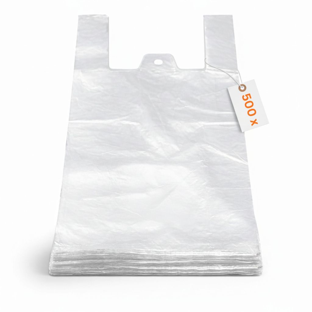 RyanPack Hemdchentragetaschen HDPE Transparent – 25 + 12 x 47 cm – 12 μm – Reißfest & Lebensmittelecht – 500 Stück