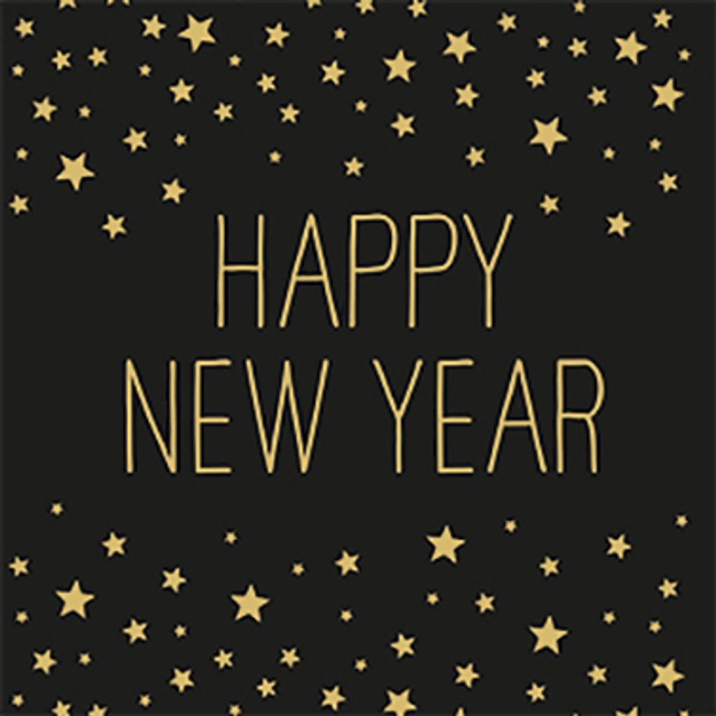 PPD Servietten HAPPY NEW YEAR black 33x33 cm Produktbild 