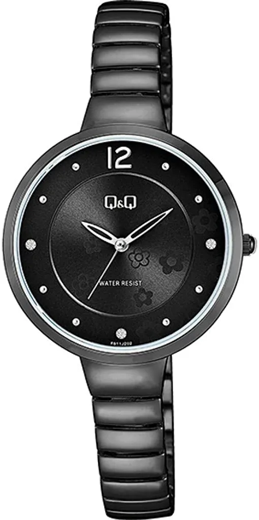 Montre-bracelet analogique Q&Q F611J412Y avec cadran noir élégant 40mm