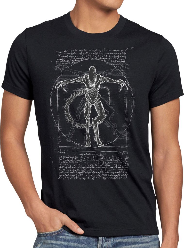 style3 Vitruvianischer Xenomorph Herren T-Shirt ripley kino alien
