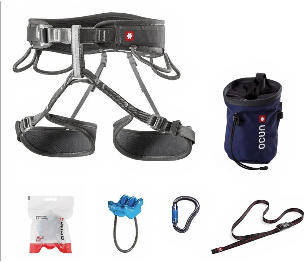 Pack Escalade Complet avec Baudrier Ajustable Twist Set Ocun Gris - 3