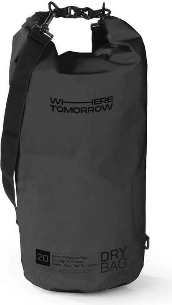 Where Tomorrow PVC dry bag - Style 01 - 20L - schwarz