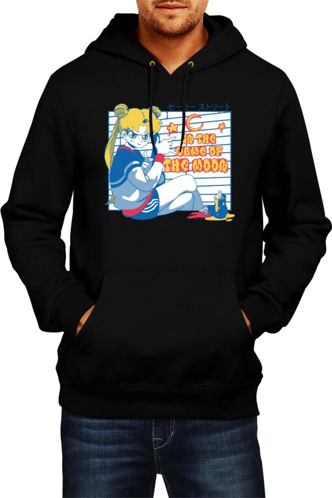 Herren Kapuzenpullover Japan Manga Anime Comics Animation Sailor Anime Manga Moon 12, Man M / Schwarz