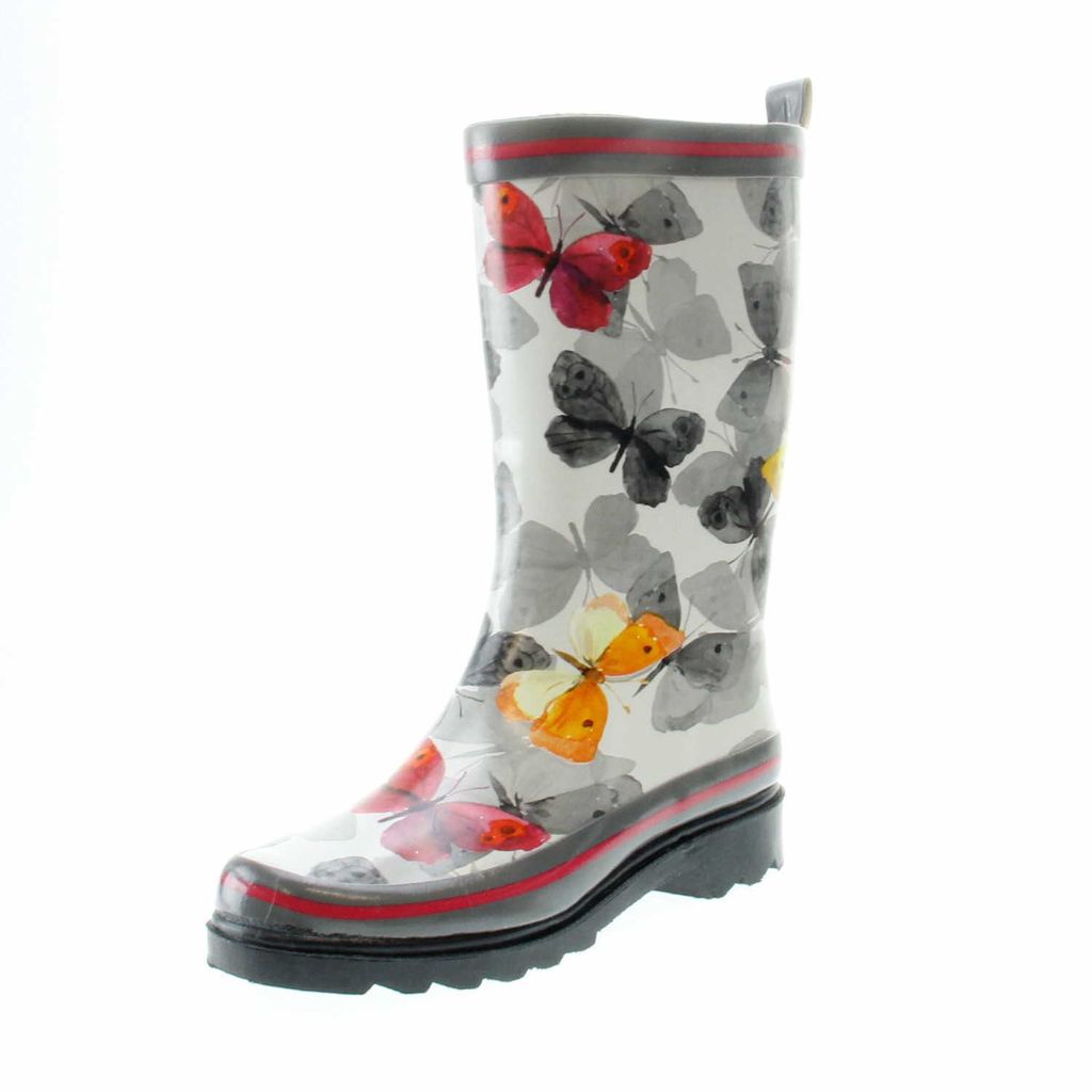 Beck 853 50 Damen Regenstiefel Schmetterling Grau-Multi, Produktbild 