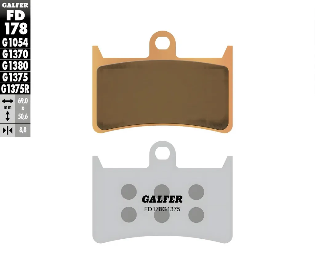 Plaquettes de frein Galfer FD178G1375 en métal fritté sport pour Yamaha